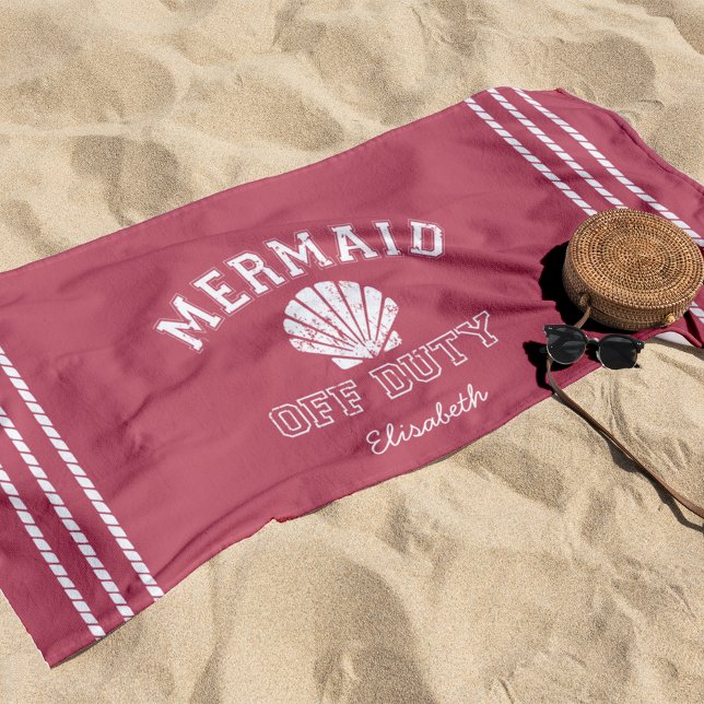 Mermaid Off Duty Personalised Beach Towel (Creator Uploaded)