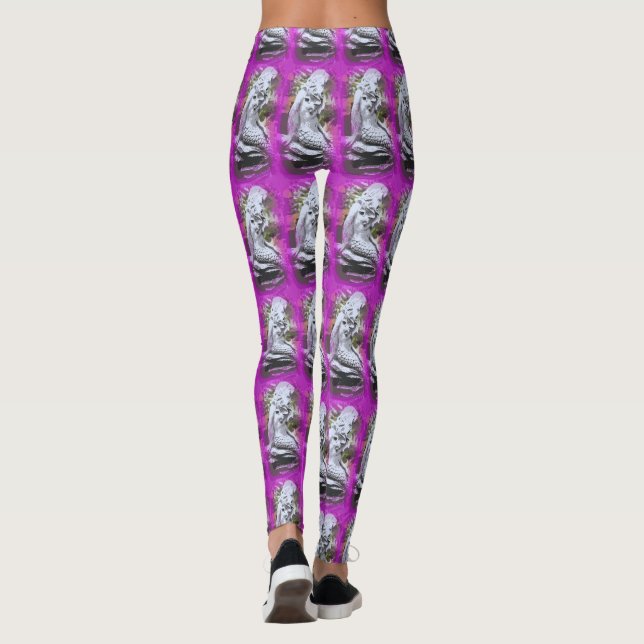 mermaid on a rock leggings (Back)