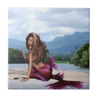 Mermaid on a Sandbar Tile