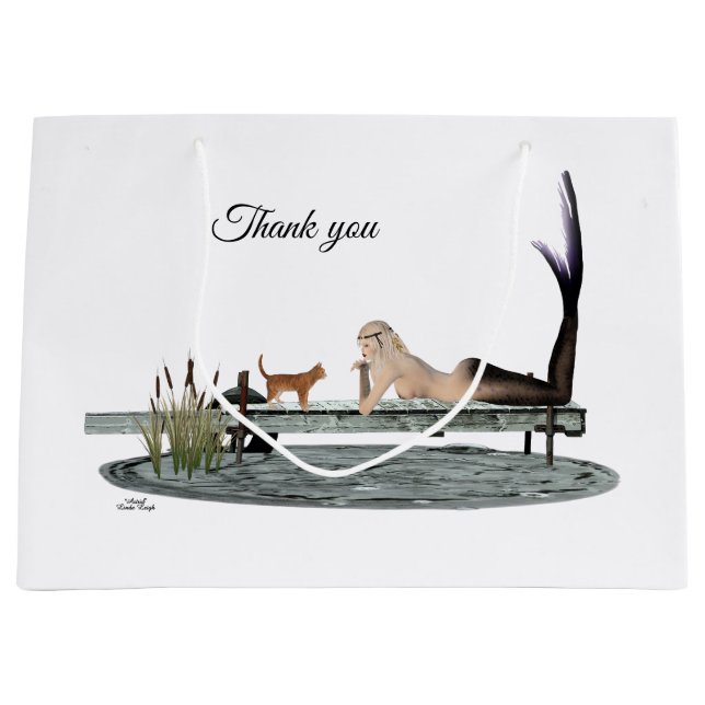 Mermaid On Beach Dock Gift Bag (Front)