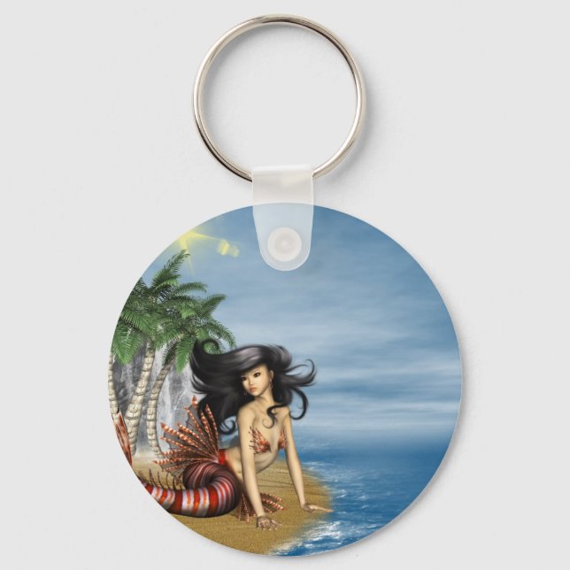 Mermaid on Beach Keychain (Front)