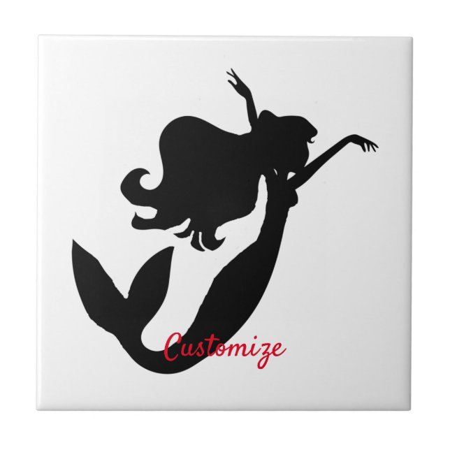 Mermaid on board black/white Thunder_Cove  Tile (Front)