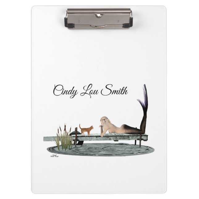 Mermaid On Boat Dock Clipboard (Front)