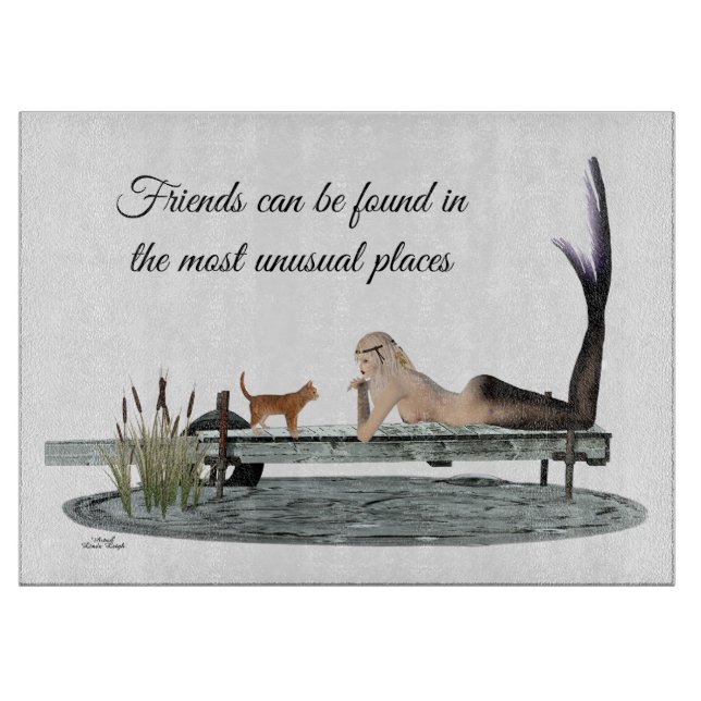 Mermaid On Boat Dock Cutting Board (Front)