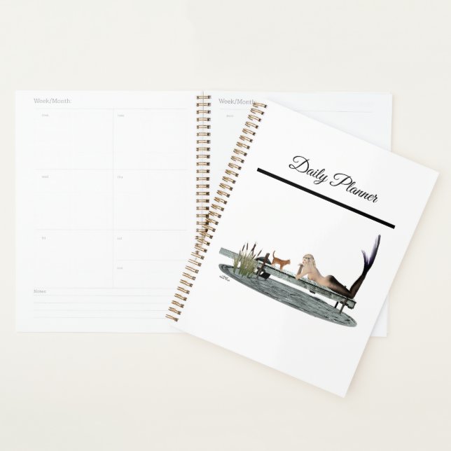 Mermaid On Boat Dock Daily Planner (Display)