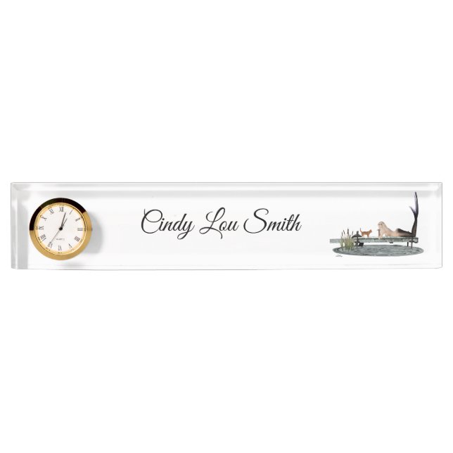 Mermaid On Boat Dock Desk Name Plate (Front)