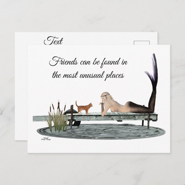Mermaid On Boat Dock Postcard (Front/Back)