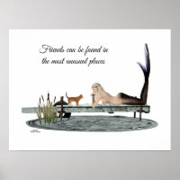 Mermaid On Boat Dock Poster
