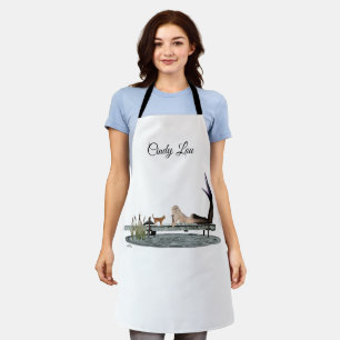 Mermaid On Boat Dock Women's Apron