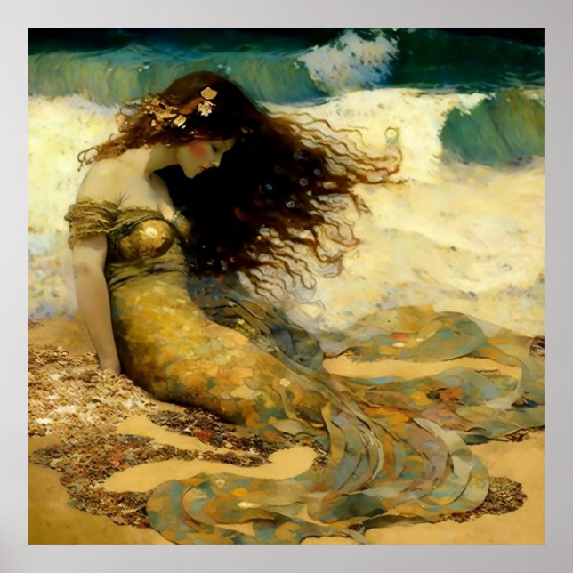 Mermaid on Golden Sands Poster (Front)