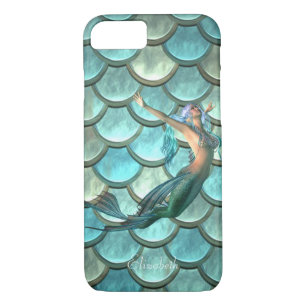 Mermaid On Mermaid Tail  Scales- Personalised Case-Mate iPhone Case