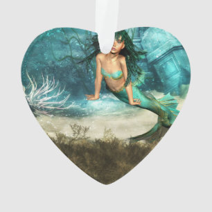 Mermaid on Ocean Floor Ornament