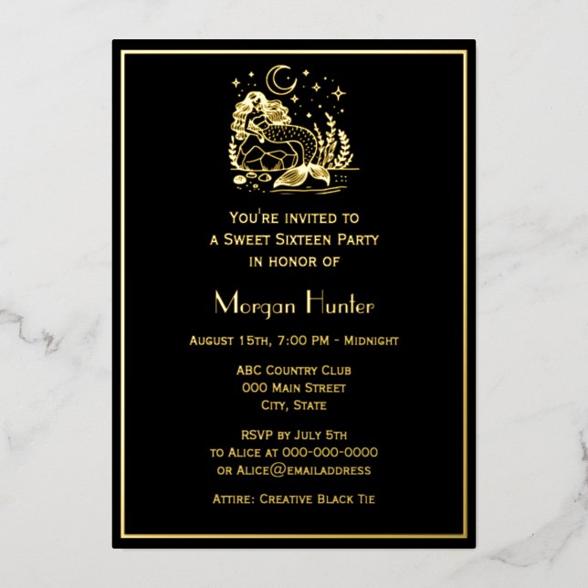 Mermaid on Rock Stars Moon Sweet Sixteen (Front)