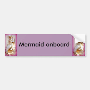 mermaid onboard lavender bumper sticker