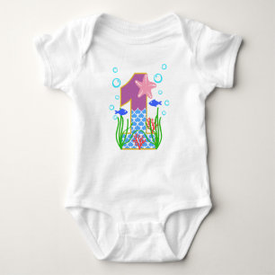 Mermaid One Colourful First Birthday Baby Bodysuit