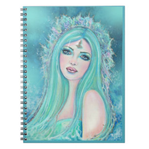 Mermaid one with the sea art by Renee Lavoie  Notebook