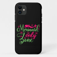 Mermaid Only Zone in Hot Pink and Neon Green