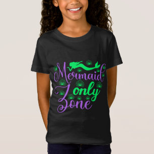 Mermaid Only Zone in Neon Green and Purple T-Shirt