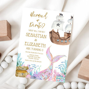 Mermaid or Pirate Birthday Invitation