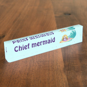 mermaid owl nameplate