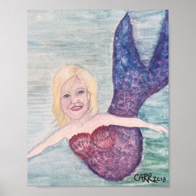 Mermaid Painting Illustration Poster (Front)