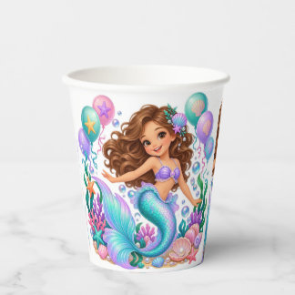 mermaid paper cups 8 ounces
