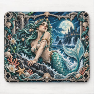Mermaid, Paper Cut Monster Mouse Pad