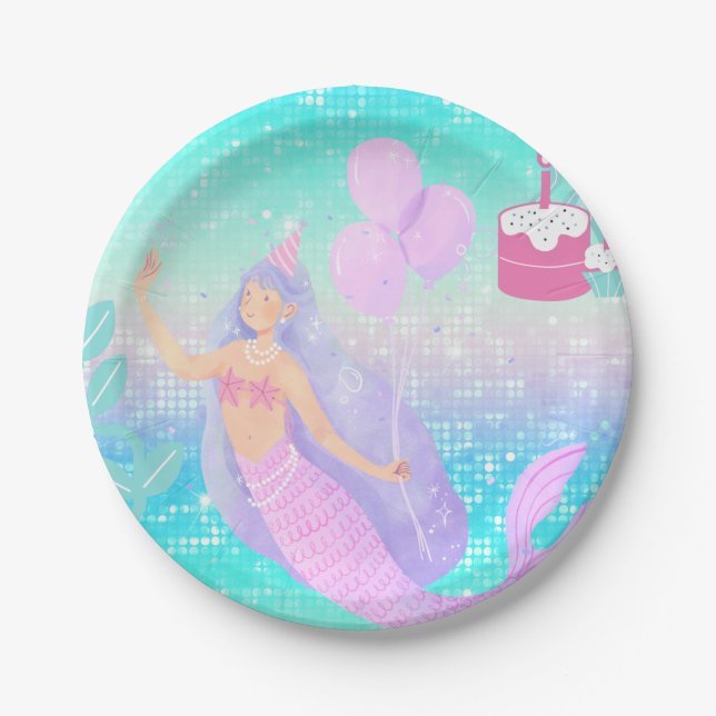 Mermaid Paper Plates (Front)