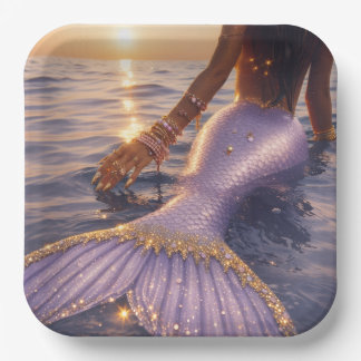 mermaid paper plates || mermaid party supplies 
