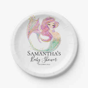 Mermaid Party Baby Shower Paper Plate