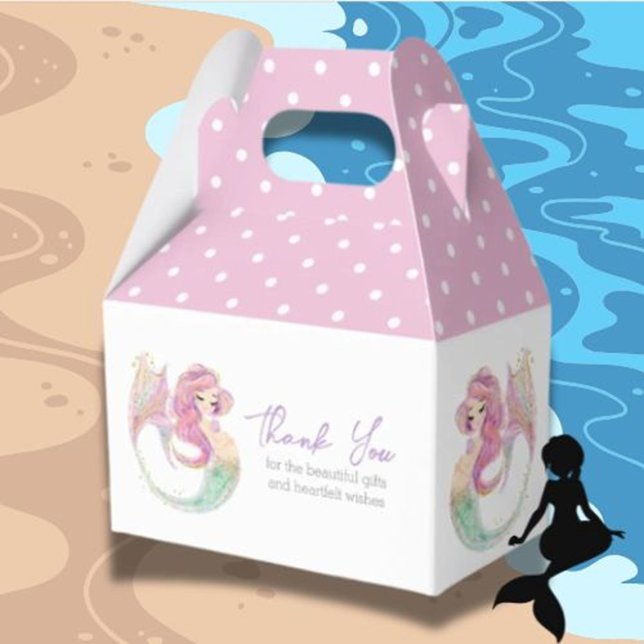 Mermaid Party Baby Shower Under The Sea Thank You Favour Box (Thank You for Making Our “Under the Sea” Baby Shower Magical)