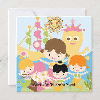 Mermaid Party Customised Birthday Invitations
