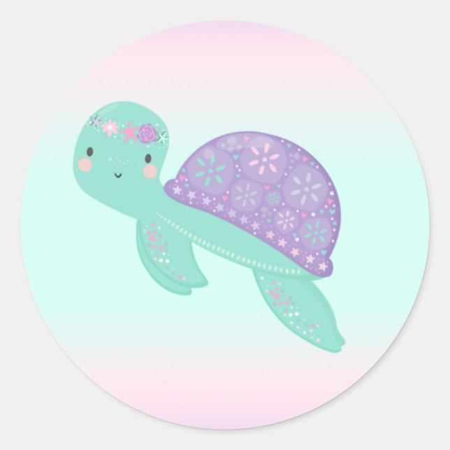 Mermaid Party Favour Tag Under The Sea Sticker Sea (Front)