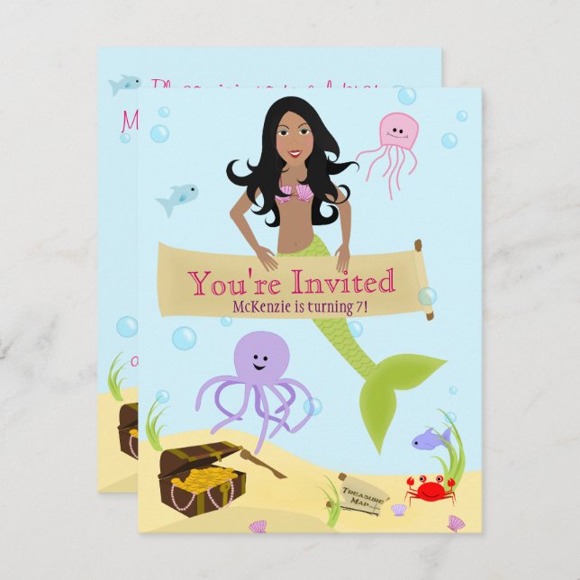 Mermaid Party Invitation (Front/Back)