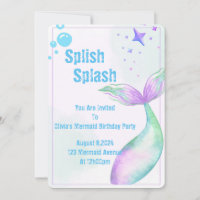 Mermaid Party Invitation for girls