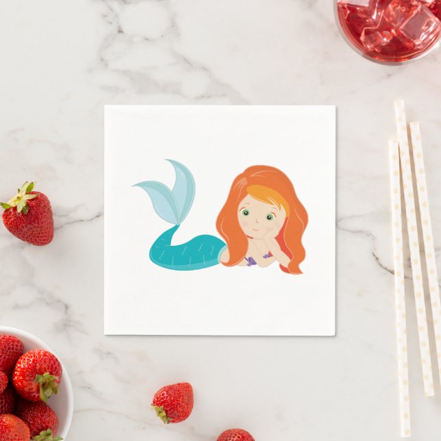 Mermaid Party Orange Napkins (Insitu)