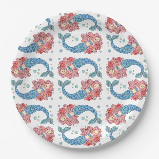 Mermaid Party Paper Plate (Front)