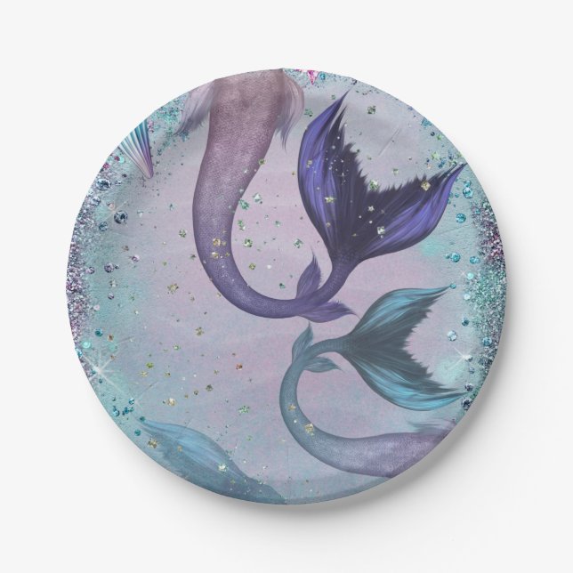 Mermaid Party Pieces Paper Plate (Front)