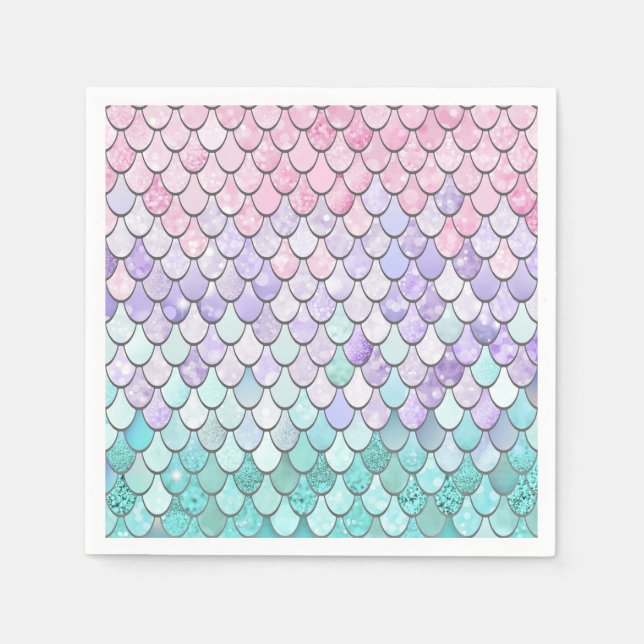 Mermaid Party Supplies, Paper Napkins (Front)