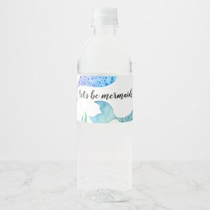 Mermaid Party Water Bottle Label