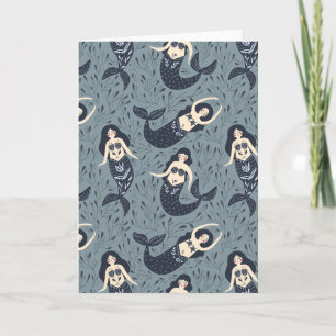 Mermaid Pattern Blank Card