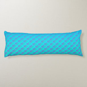 Mermaid Pattern In Aqua Blue and Purple Body Cushion
