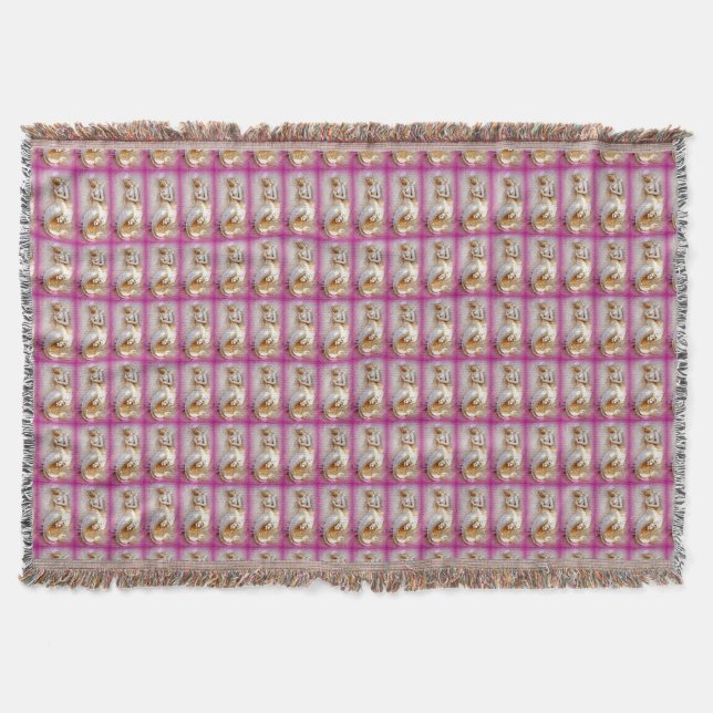 mermaid pattern pink throw blanket (Front)