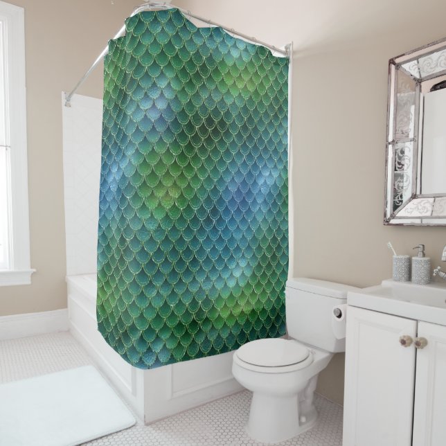 Mermaid Pattern  Shower Curtain (In Situ)