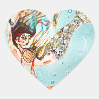 Mermaid Performs Heart Sticker