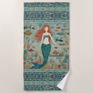 Mermaid Personalised Beach Towel