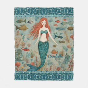 Mermaid Personalised Fleece Blanket