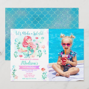 Mermaid Photo Birthday Invitation / Under the Sea