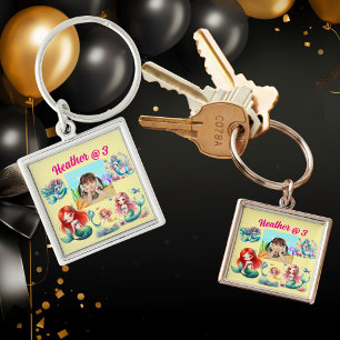Mermaid Photo Personalised Keychain Birthday Favou