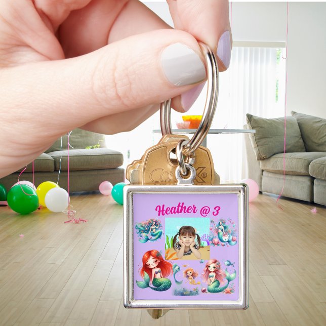 Mermaid Photo Personalised Keychain Birthday Favou (Creator Uploaded)